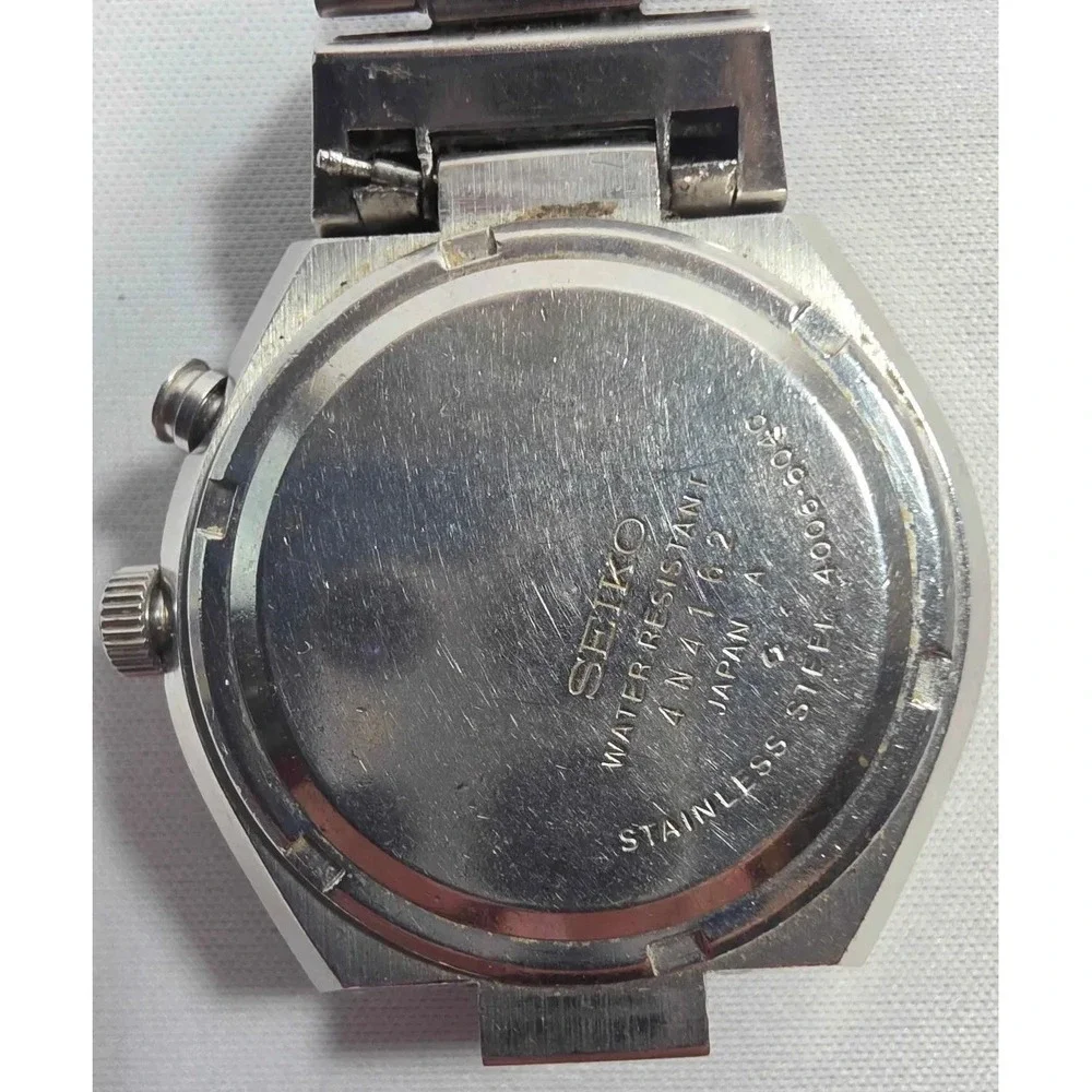 Vintage Seiko Bell-Matic Automatic Blue Alarm Watch Running - SD Padres Engraved